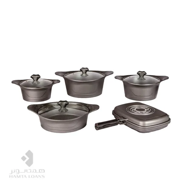سرویس قابلمه چدن 10 پارچه بلانتون مدل BFA-GC1101 - رنگ رزگلد